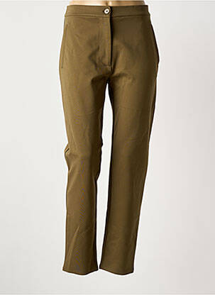 Pantalon chino fermeture zippée sous rabat boutonné taille normale vert MASAI femme