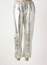 Pantalon 7/8 taille élastique taille normale argent COUTUREINE femme