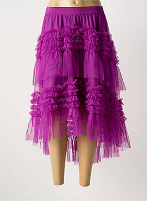 Jupe mi-longue taille élastique violet APRIL VINTAGE femme