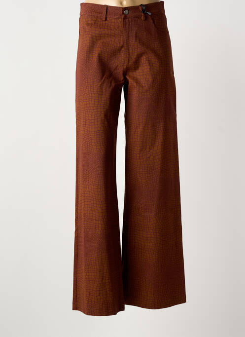 Pantalon flare taille haute taille haute marron LUMINA femme