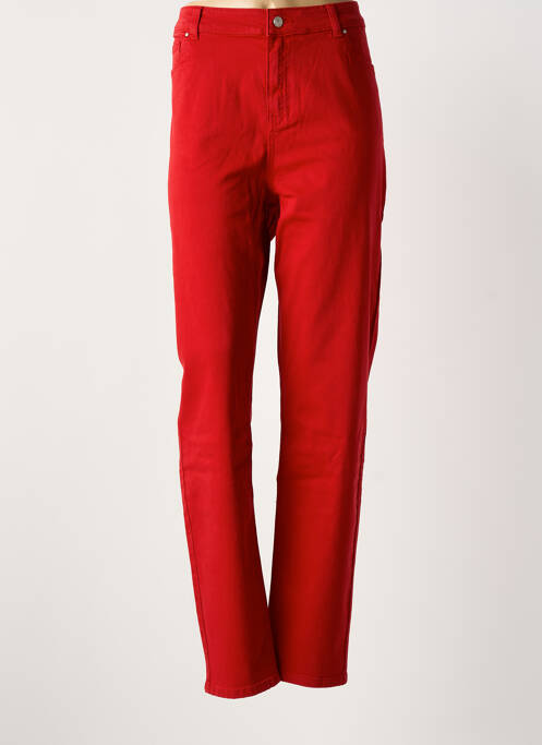 Jeans coupe slim taille normale taille normale rouge YESTA femme