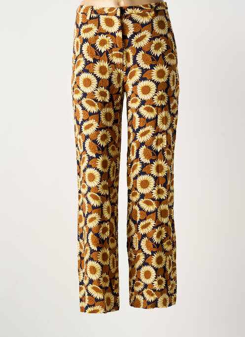 Pantalon droit taille à pinces taille normale marron NICE THINGS femme