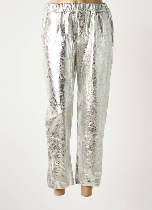 Pantalon 7/8 taille élastique taille normale argent COUTUREINE femme