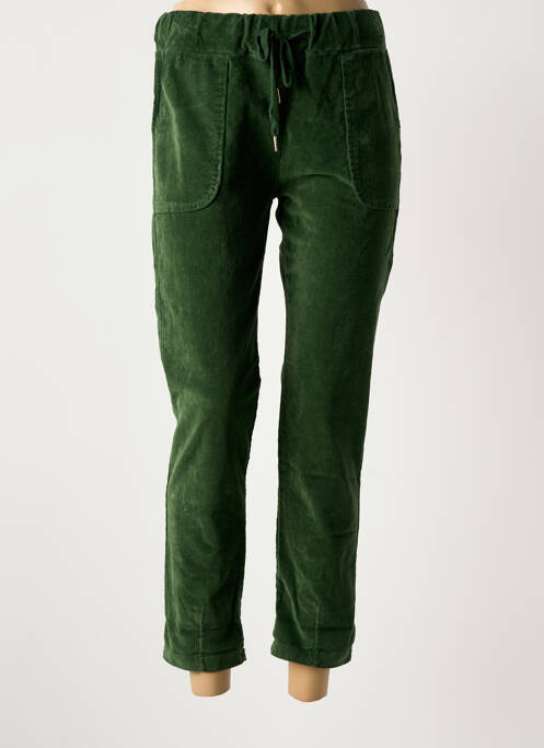 Pantalon 7/8 stretch taille normale vert APRIL VINTAGE femme