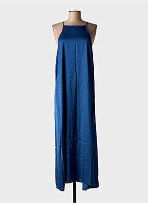 Robe longue coupe fluide fines bretelles bleu MÊME ROAD femme