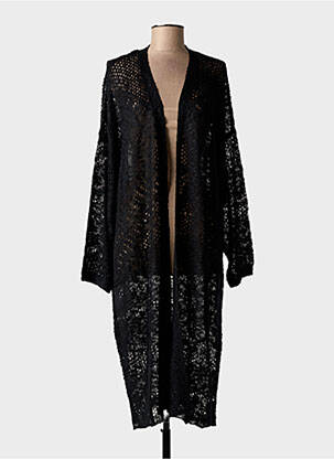 Gilet manches courtes col v noir YESTA femme