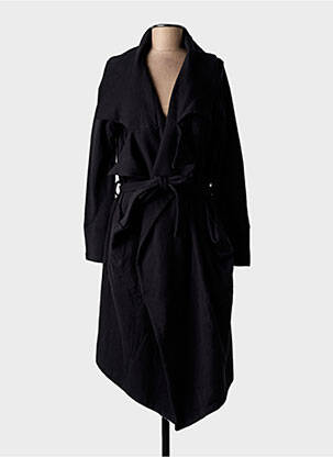 Manteau long coupe cintrée sans capuche noir URBAN BY ALEMBIKA femme