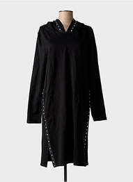 Robe mi-longue manches longues manches longues noir AN II VITO femme