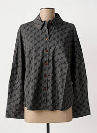 Chemisier imprimé fleurs manches longues gris ZILCH femme