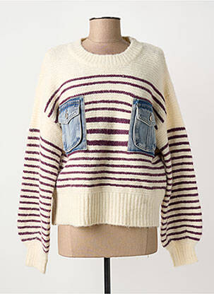 Pull stretch manches longues violet LAMIAR femme