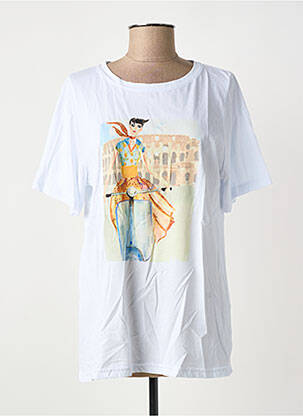 T-shirt sérigraphie manches courtes blanc SOPHIA femme
