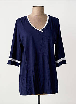 T-shirt col v manches courtes bleu SOPHIA femme