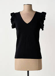 Top tissage jersey manches courtes noir ESQUALO femme