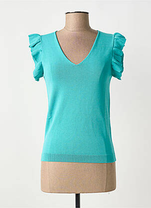 Top tissage jersey manches courtes bleu ESQUALO femme