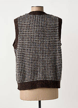 Gilet sans manche maille tricot marron ZILCH femme