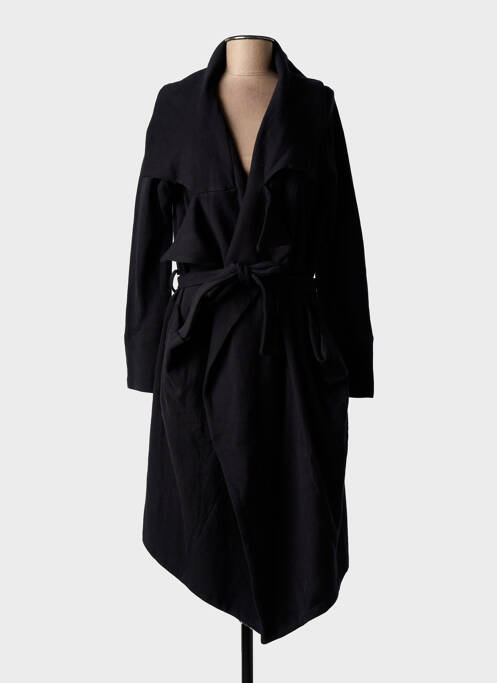 Manteau long coupe cintrée sans capuche noir URBAN BY ALEMBIKA femme