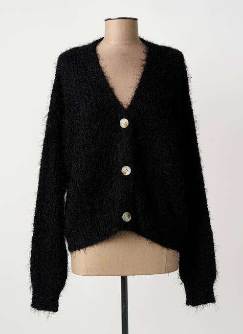 Gilet manches longues maille maille poilu noir ESQUALO femme