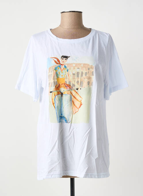 T-shirt sérigraphie manches courtes blanc SOPHIA femme