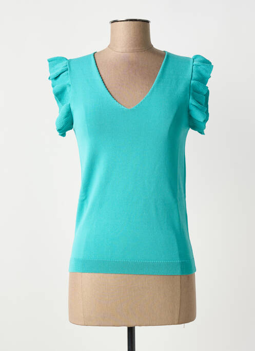 Top tissage jersey manches courtes bleu ESQUALO femme