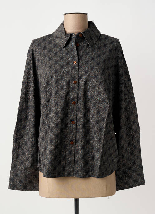 Chemisier imprimé fleurs manches longues gris ZILCH femme