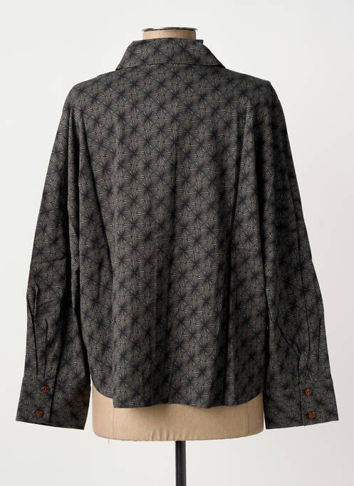 Chemisier imprimé fleurs manches longues gris ZILCH femme