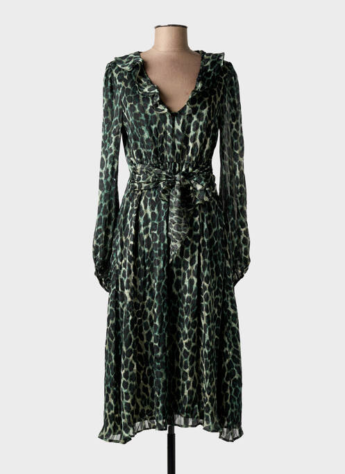 Robe mi-longue vert TRAFFIC PEOPLE femme