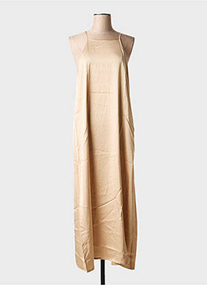 Robe longue coupe fluide fines bretelles beige MÊME ROAD femme