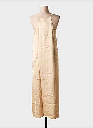 Robe longue coupe fluide fines bretelles beige MÊME ROAD femme