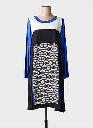 Robe mi-longue imprimé fantaisie manches longues noir AN II VITO femme