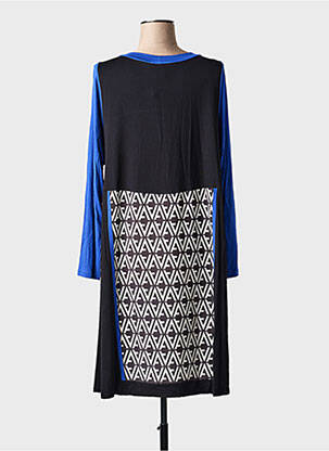 Robe mi-longue imprimé fantaisie manches longues noir AN II VITO femme