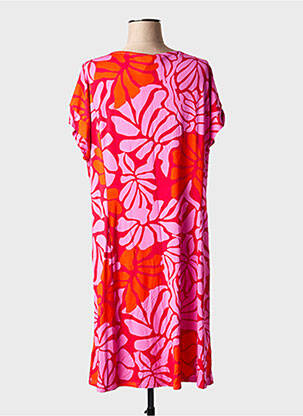 Robe mi-longue imprimé fleurs manches courtes rose BLUTSGESCHWISTER femme
