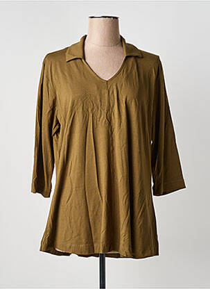 T-shirt col v manches 3/4 vert MASAI femme