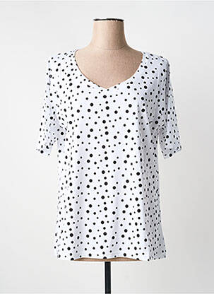 T-shirt manches mi-longues manches courtes blanc SOPHIA femme