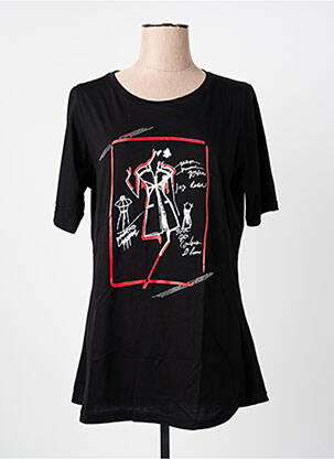T-shirt manches mi-longues manches courtes noir SOPHIA femme