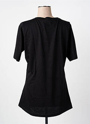 T-shirt sérigraphie avec strass manches courtes noir SOPHIA femme