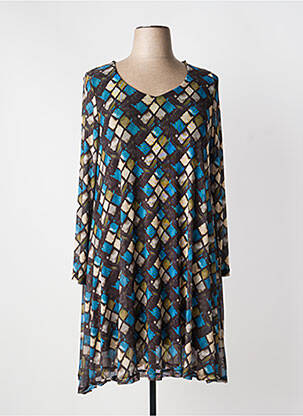 Robe mi-longue coupe fluide manches longues noir AN II VITO femme