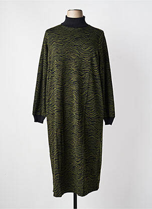 Robe pull stretch manches longues vert YESTA femme