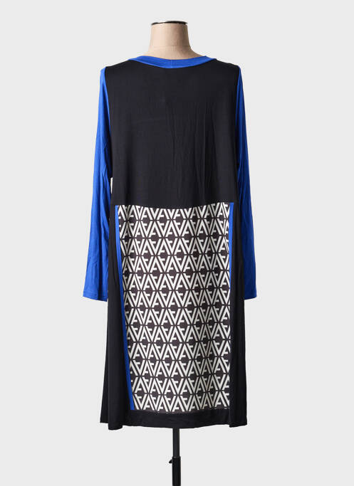 Robe mi-longue imprimé fantaisie manches longues noir AN II VITO femme