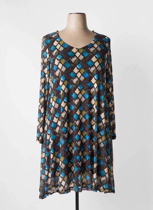 Robe mi-longue coupe fluide manches longues noir AN II VITO femme