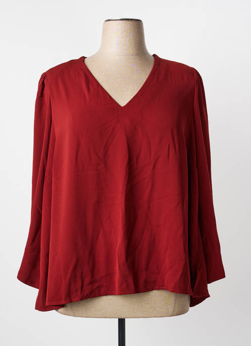 Blouse manches 3/4 manches 3/4 rouge MAT. femme