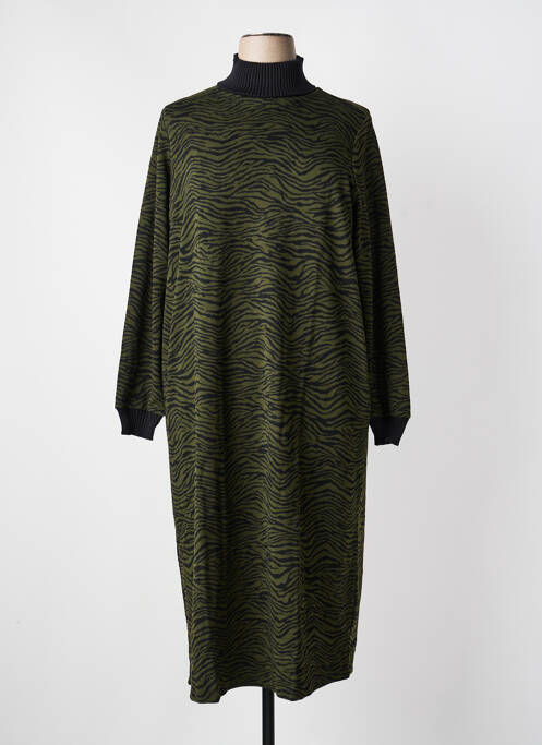 Robe pull col col montant manches longues vert YESTA femme