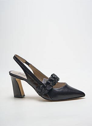 Escarpins tissage satiné talon de 7 à 9cm noir HEINE femme