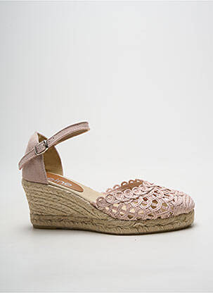 Espadrilles bout rond talon de 4 à 6cm rose HEINE femme
