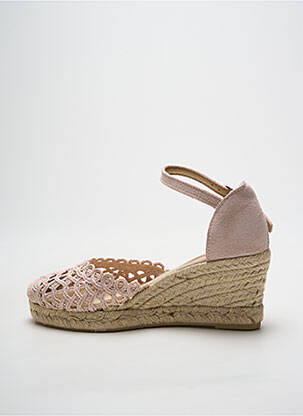 Espadrilles bout rond talon de 4 à 6cm rose HEINE femme