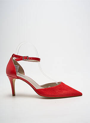 Escarpins tissage satiné talon de 7 à 9cm rouge HEINE femme