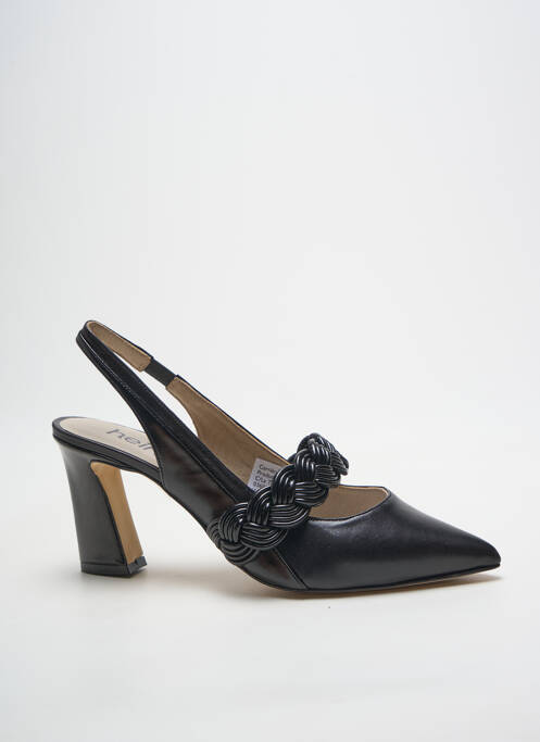 Escarpins tissage satiné talon de 7 à 9cm noir HEINE femme