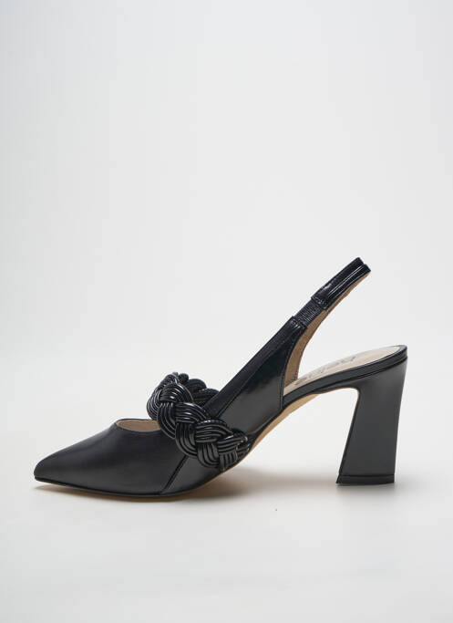 Escarpins tissage satiné talon de 7 à 9cm noir HEINE femme