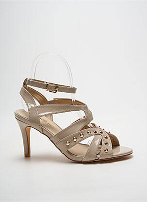 Sandales/nu pieds matière lisse talon de 7 à 9cm beige HEINE femme