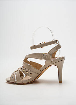 Sandales/nu pieds matière lisse talon de 7 à 9cm beige HEINE femme