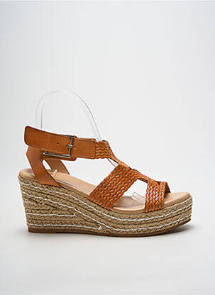 Espadrilles fermeture boucle(s) talon de 7 à 9cm orange HEINE femme